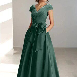 Elegant, deep green dress